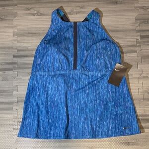 NWT Nike Swim Sports Blue Top Cross Strap Tankini in 1X